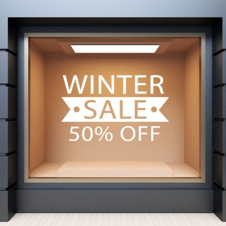 Ribbon Winter Sale Αυτοκόλλητο Βιτρίνας